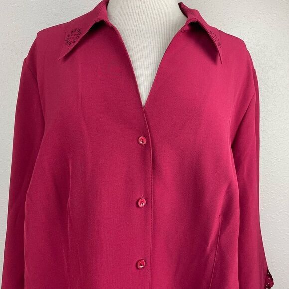 EUC Covington Womens Maroon Blouse Top Size 20-22W - Picture 2 of 7